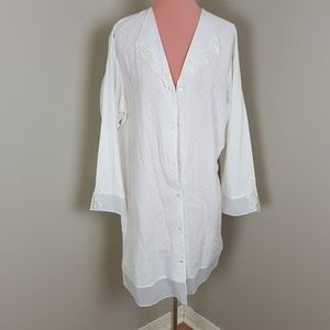 OSCAR DE LA RENTA CHIC SEMI SHEER COVER-UP DUSTER